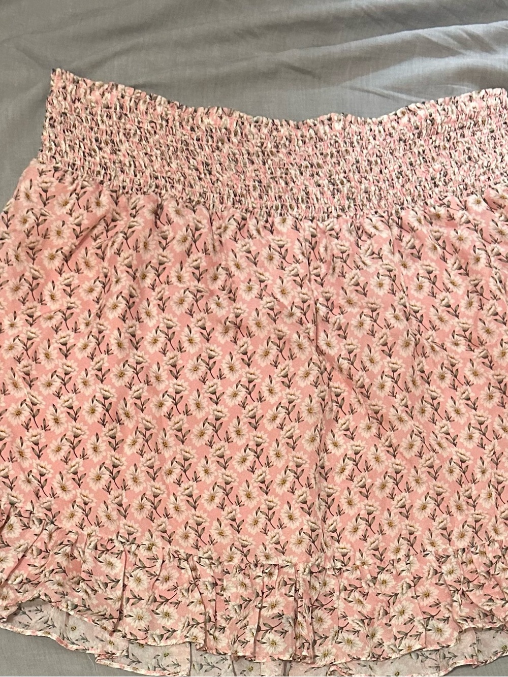 INTERMIX Pink Smocked Floral Top
